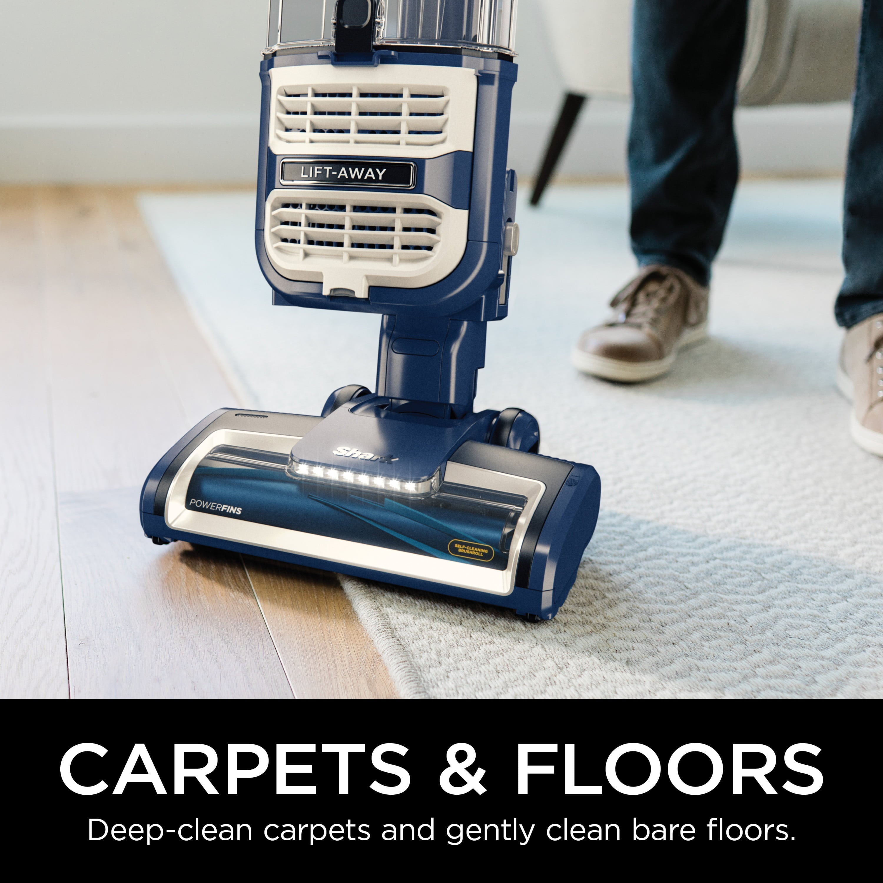 Restored Shark Rotator Lift-Away Upright Vacuum with PowerFins and Self-Cleaning Brushroll, ZD400 (Factory Refurbished)