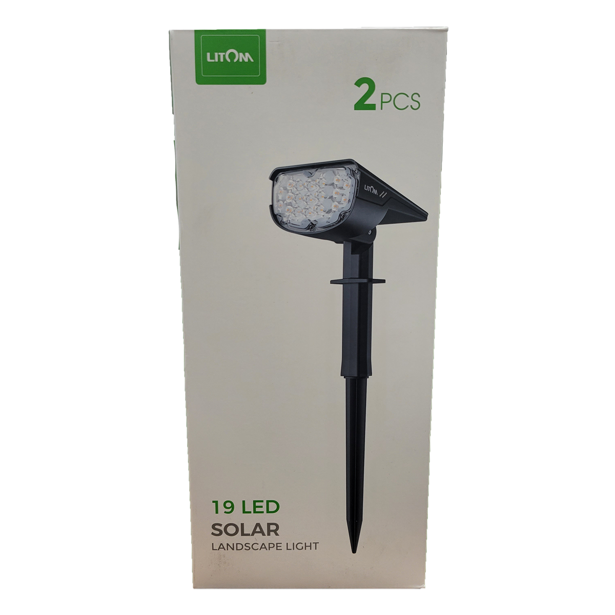 Litom Outdoor Solar Spotlights with USB Charging, 2 Pack, FOB KS