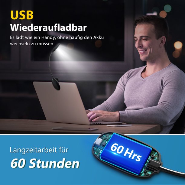 TOPELEK 7 LED Reading Light with 9-Level Brightness, Easy Clip On Reading Lamp, FOB KS