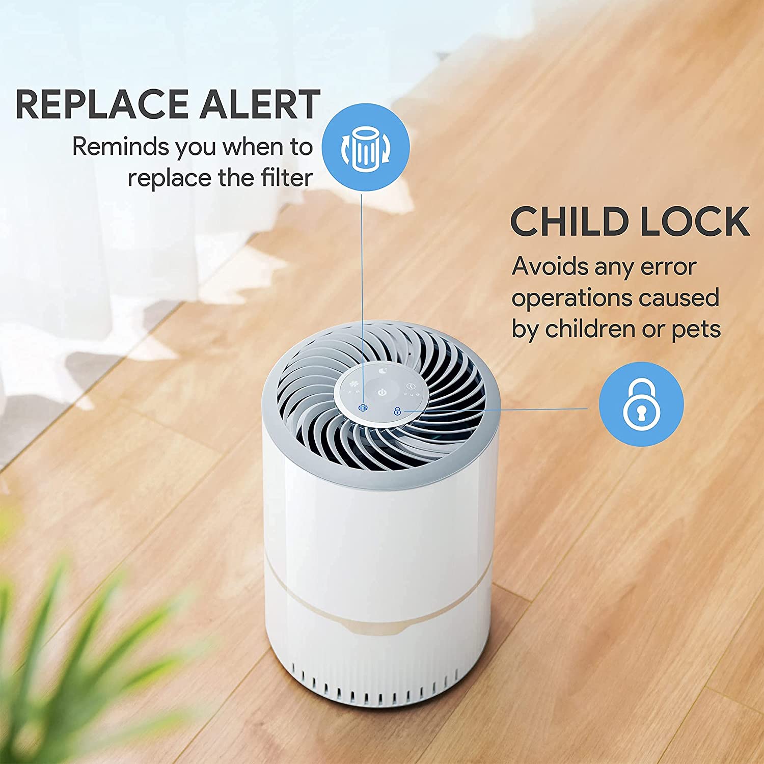 Air Purifier for Home Bedroom, H13 True HEPA Filter with 3 Stage Filtration, Speed Control, Sleep Mode, Removes 99.97% Dust, Smoke, Pollen and Pet Dander