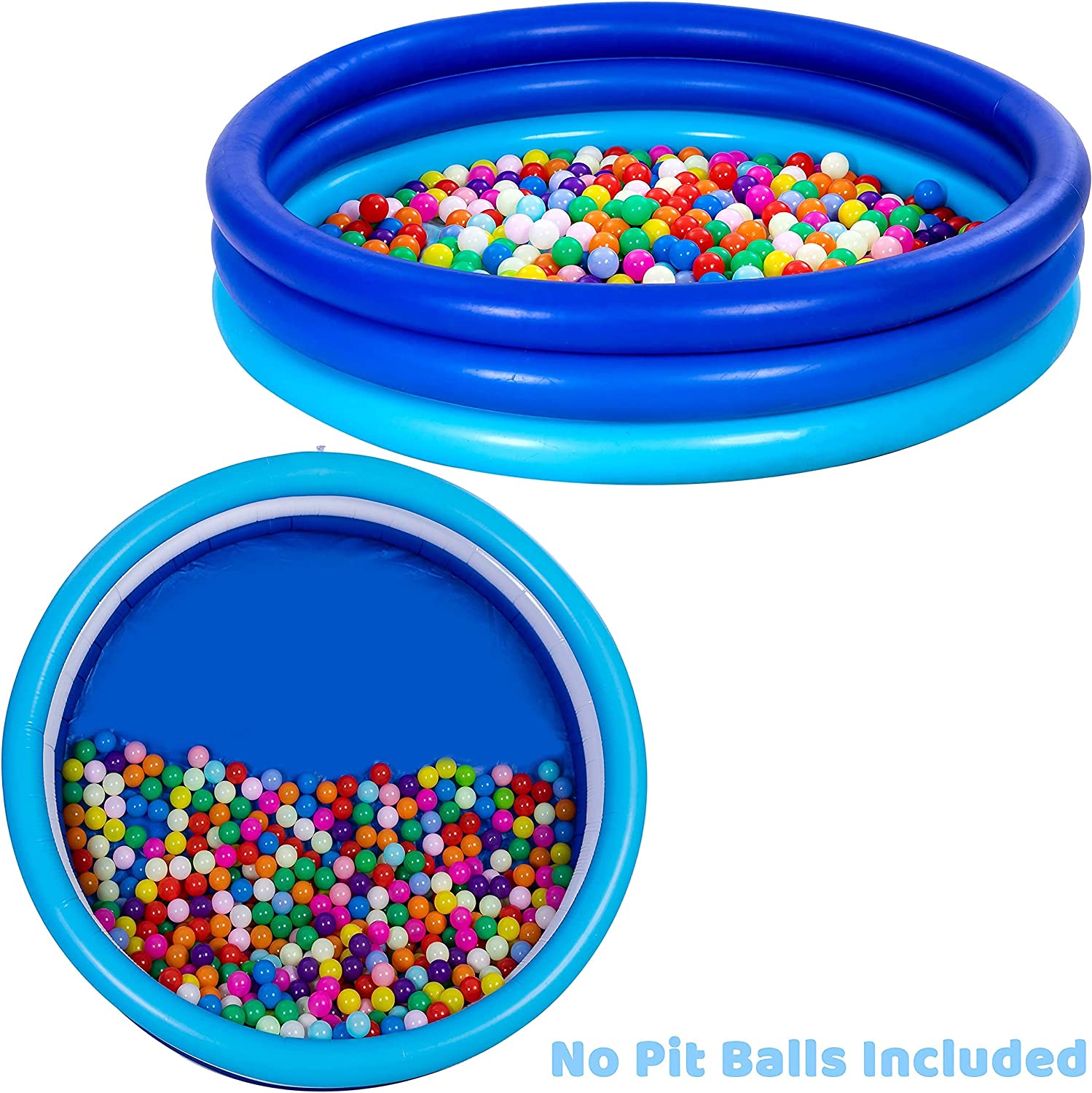 SLOOSH 2 Pack 58 x 13 Blue Inflatable Kiddie Pool Set, Baby Swimming Pool Kids Water Pool