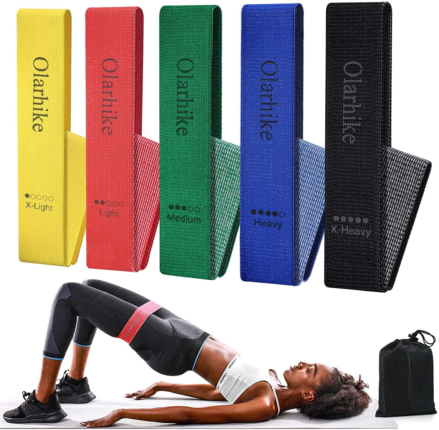 OlarHike Resistance Bands Set for Booty and Glutes, Pack of 5 Bands, FOB KS