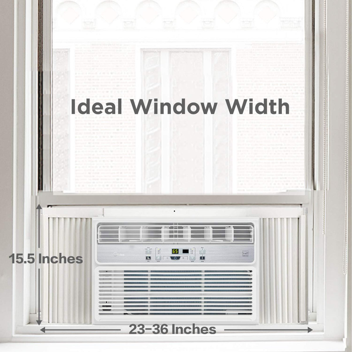 MIDEA MAW06R1BWT Window Air Conditioner 6000 BTU Easycool AC (Cooling Dehumidifier and Fan Functions) for Rooms up to 250 Sq ft. with Remote Control 6000 White