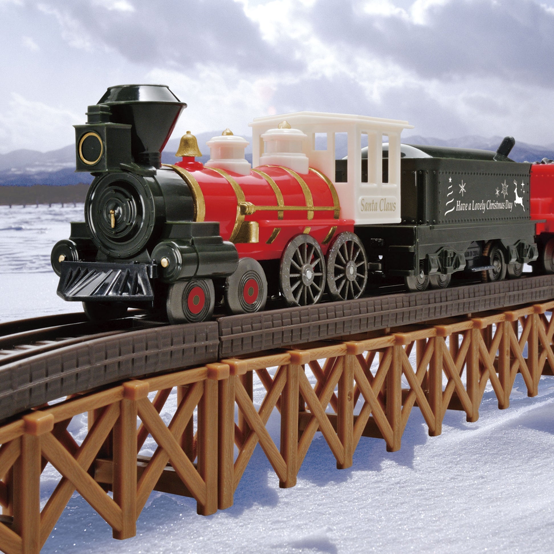 LEC USA Train Series Christmas Express Steam Locomotive Set