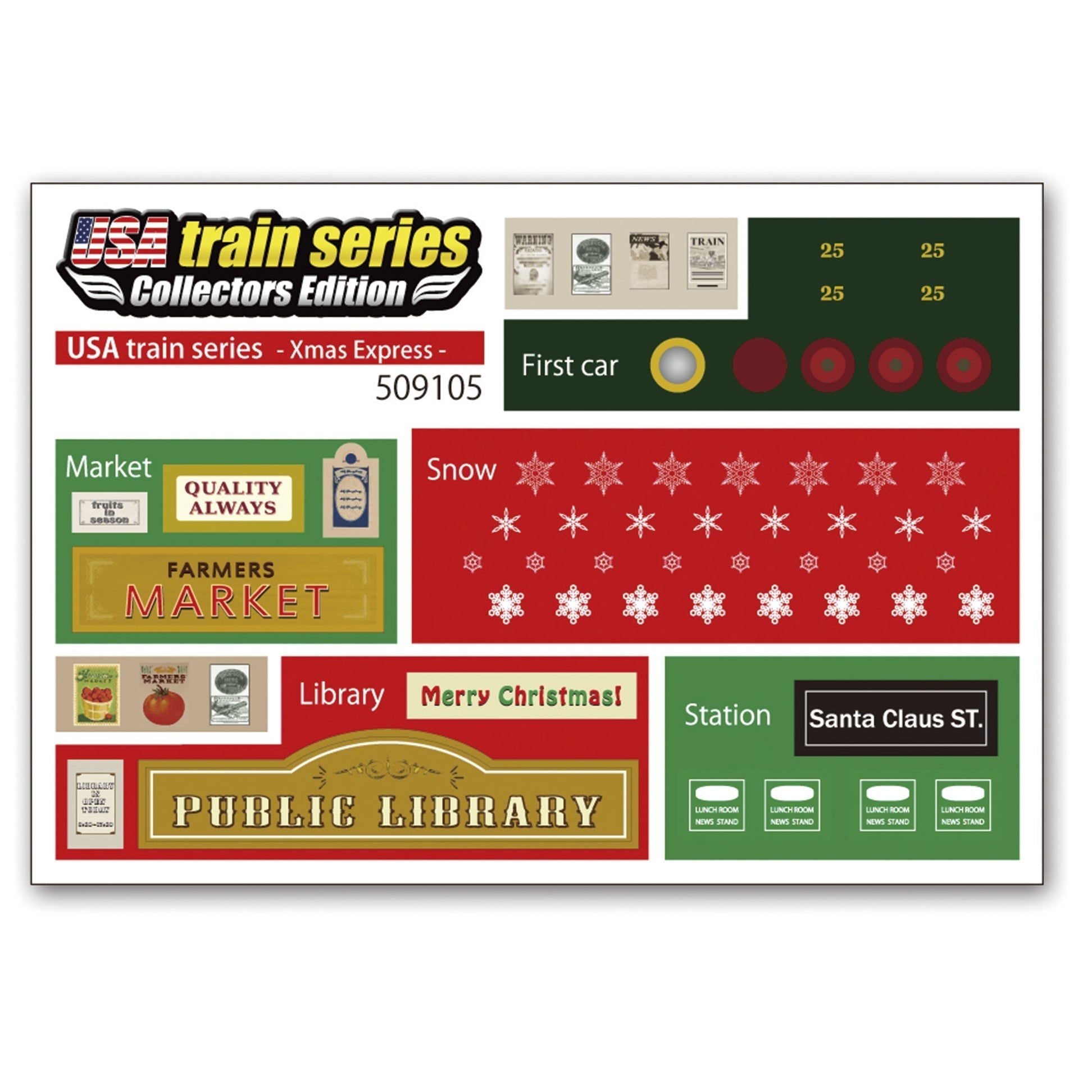 LEC USA Train Series Christmas Express Steam Locomotive Set