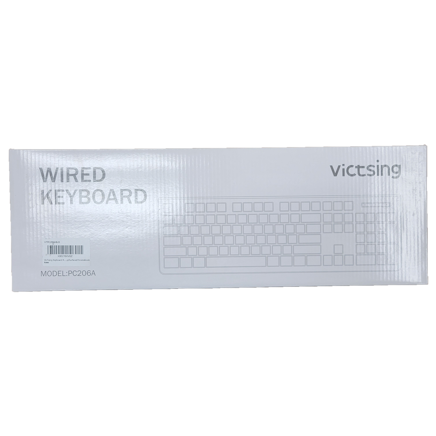VicTsing Wired Keyboard Slim, Computer Keyboard USB Keyboard with Foldable Stand, FOB KS