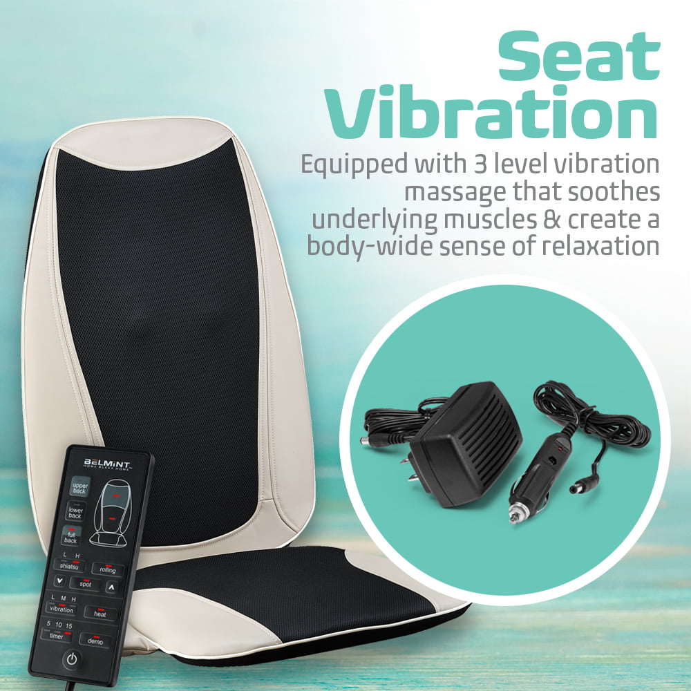Belmint Seat Cushion Massager with Shiatsu Vibration, Soothing Heat fo Belmint Seat Cushion Massager with Shiatsu Vibration, Soothing Heat fo