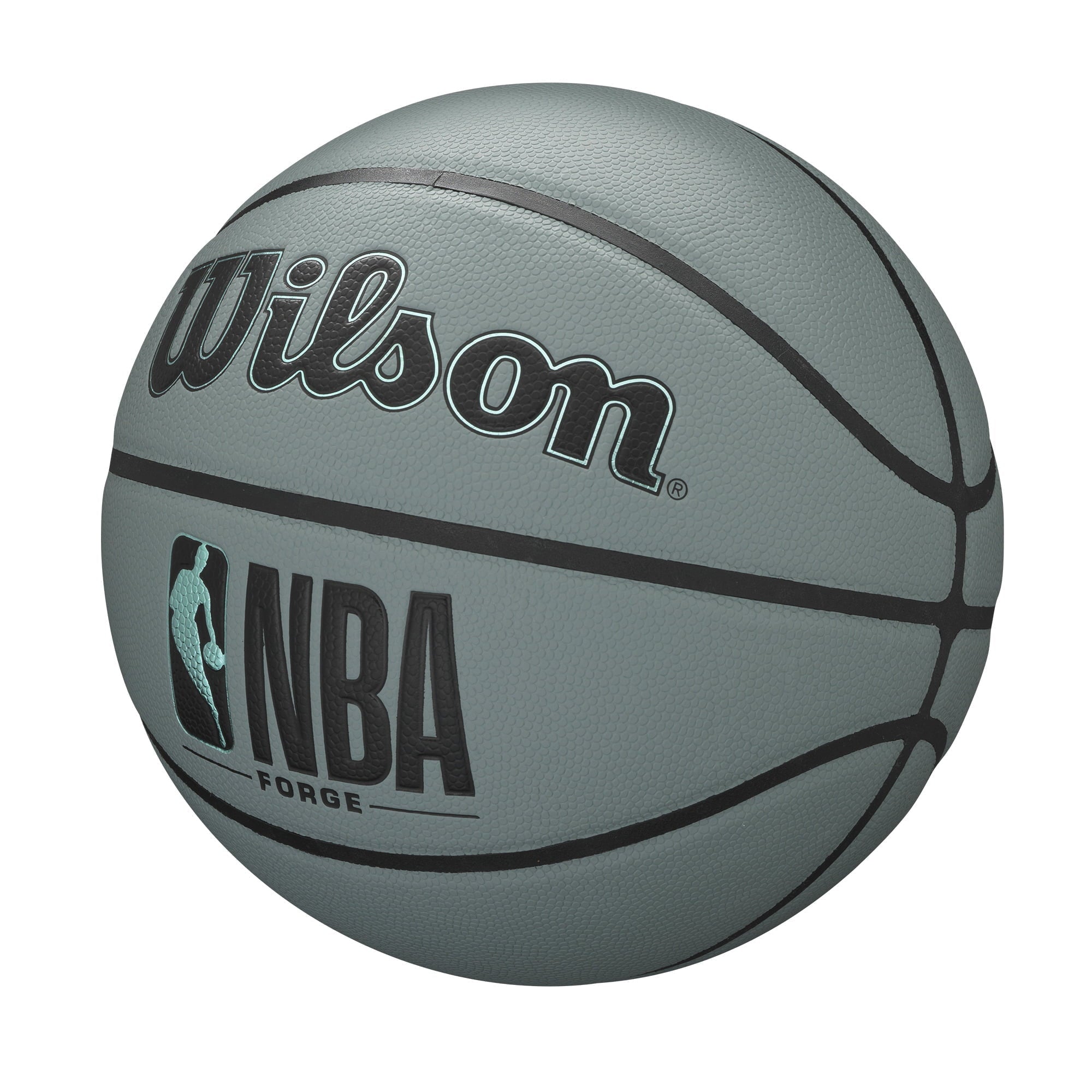 Wilson NBA Forge indoor/Outdoor Basketball, Blue Grey, Size Options: Size 5 (27.5in), Size 6 (28.5in), Size 7 (29.5in)