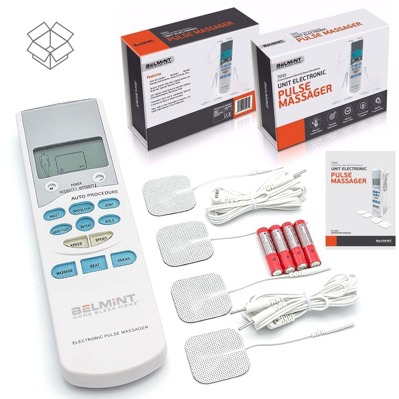 Belmint Tens Unit Tens Massager Electrical Stimulation Muscle Therapy Pain Relief