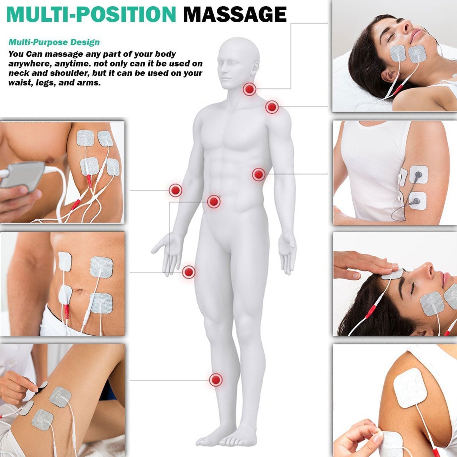 Belmint Tens Unit Tens Massager Electrical Stimulation Muscle Therapy Pain Relief