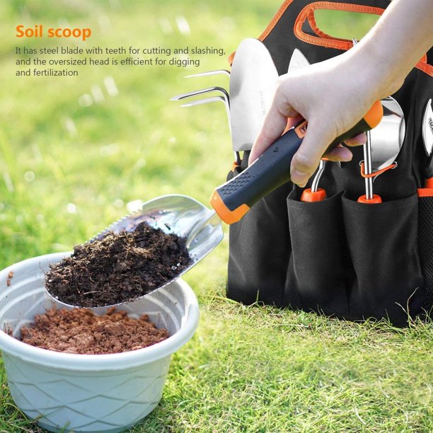 TACKLIFE 7-Piece Stainless Steel Heavy Duty Garden Tools Set, FOB KS