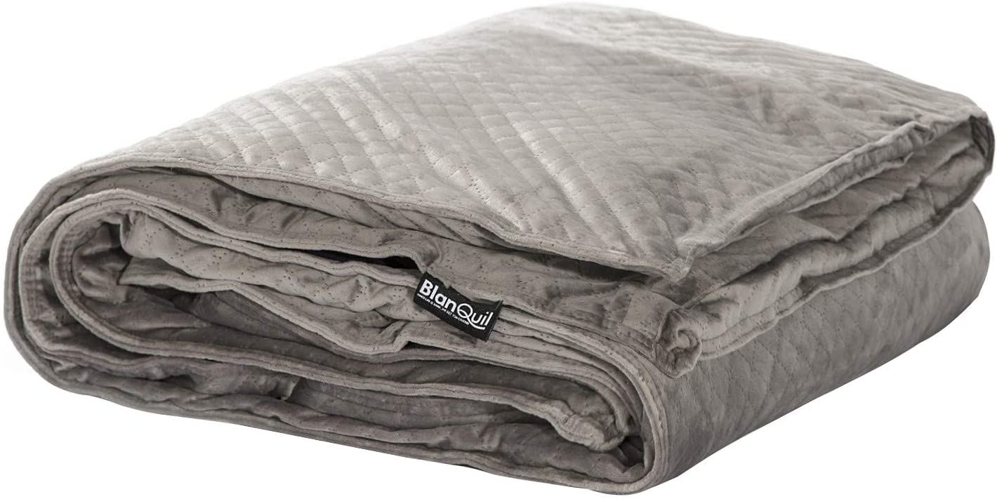 Blanquil Basic Quilted Weighted Blanket, Gray, 12-15 lbs, FOB KS