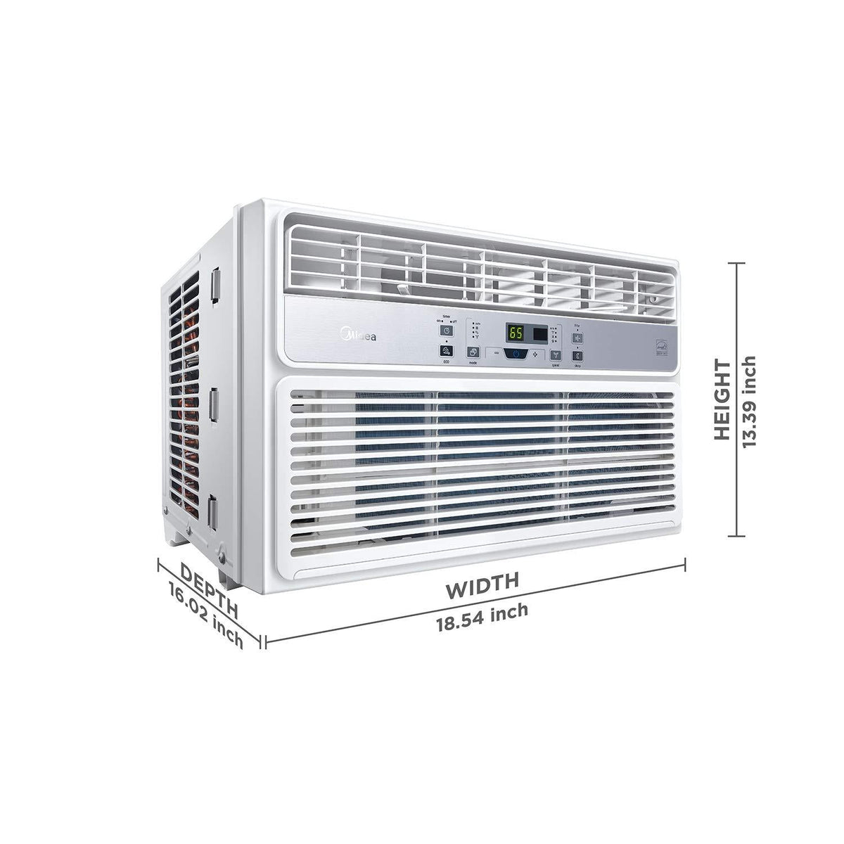 MIDEA MAW06R1BWT Window Air Conditioner 6000 BTU Easycool AC (Cooling Dehumidifier and Fan Functions) for Rooms up to 250 Sq ft. with Remote Control 6000 White
