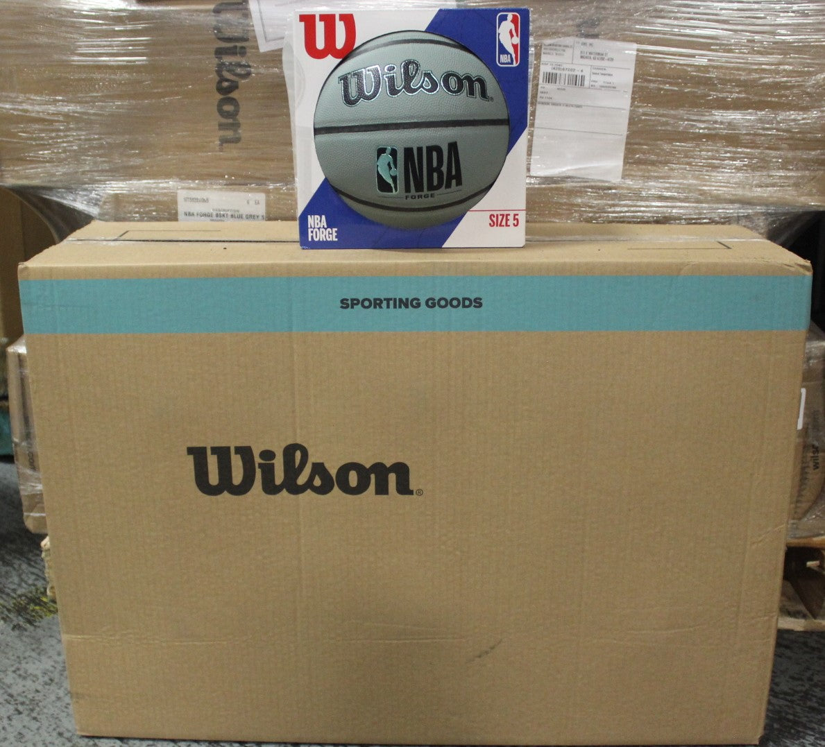 Wilson NBA Forge indoor/Outdoor Basketball, Blue Grey, Size Options: Size 5 (27.5in), Size 6 (28.5in), Size 7 (29.5in)