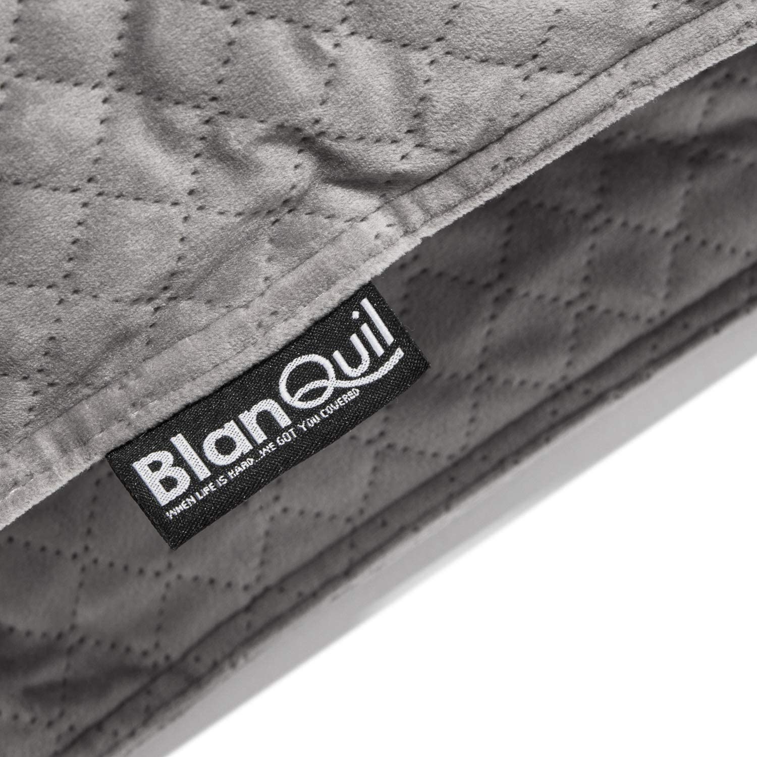 Blanquil Basic Quilted Weighted Blanket, Gray, 12-15 lbs, FOB KS