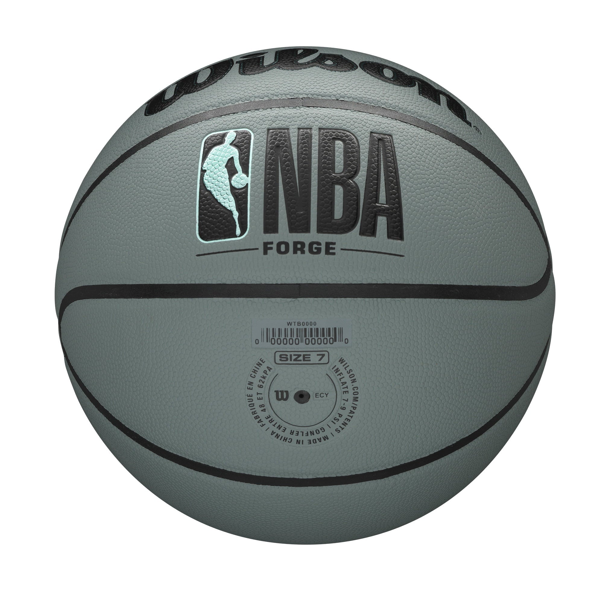 Wilson NBA Forge indoor/Outdoor Basketball, Blue Grey, Size Options: Size 5 (27.5in), Size 6 (28.5in), Size 7 (29.5in)