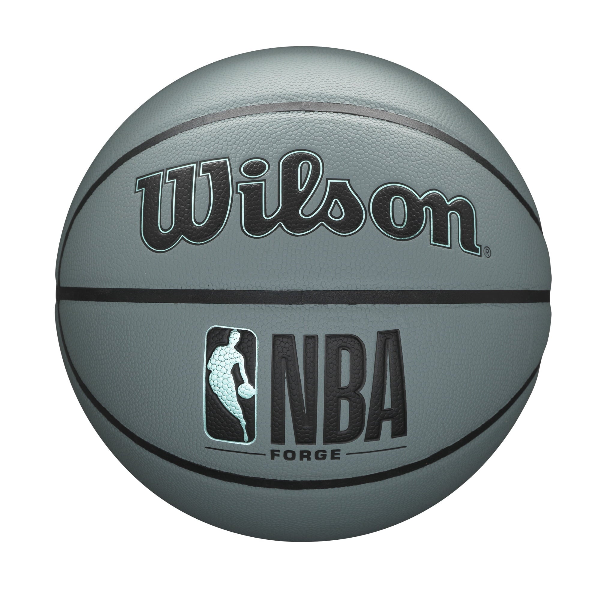 Wilson NBA Forge indoor/Outdoor Basketball, Blue Grey, Size Options: Size 5 (27.5in), Size 6 (28.5in), Size 7 (29.5in)
