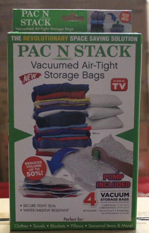 Pac N Stack PAC 'N STACK - Handheld Vacuum Sealing Storage Bags with Pump