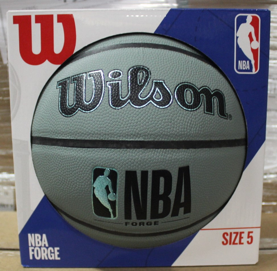 Wilson NBA Forge indoor/Outdoor Basketball, Blue Grey, Size Options: Size 5 (27.5in), Size 6 (28.5in), Size 7 (29.5in)
