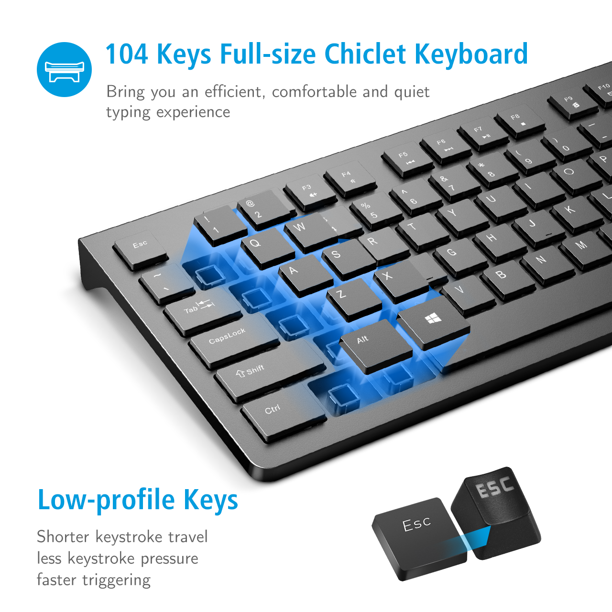 VicTsing Wired Keyboard Slim, Computer Keyboard USB Keyboard with Foldable Stand, FOB KS