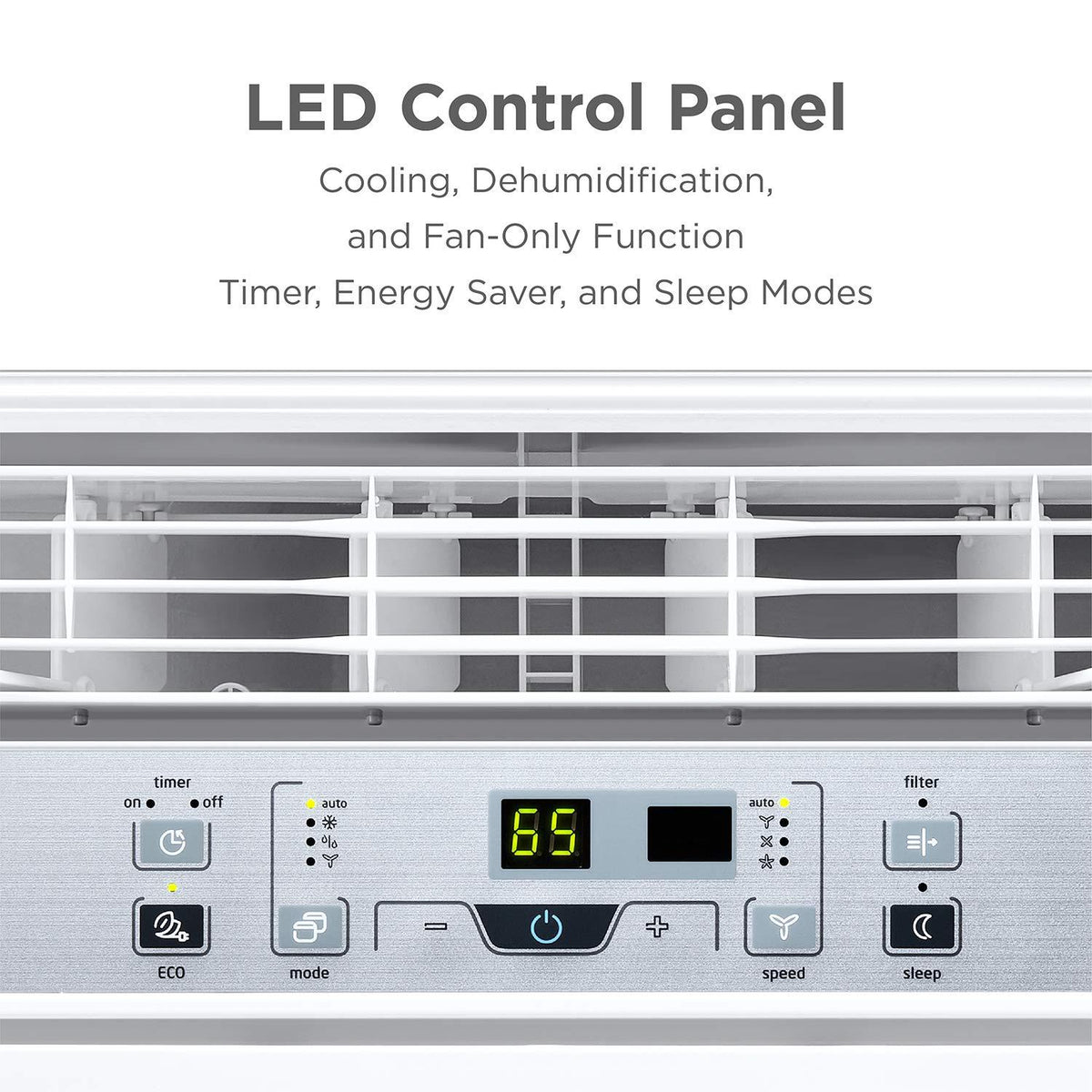 MIDEA MAW06R1BWT Window Air Conditioner 6000 BTU Easycool AC (Cooling Dehumidifier and Fan Functions) for Rooms up to 250 Sq ft. with Remote Control 6000 White