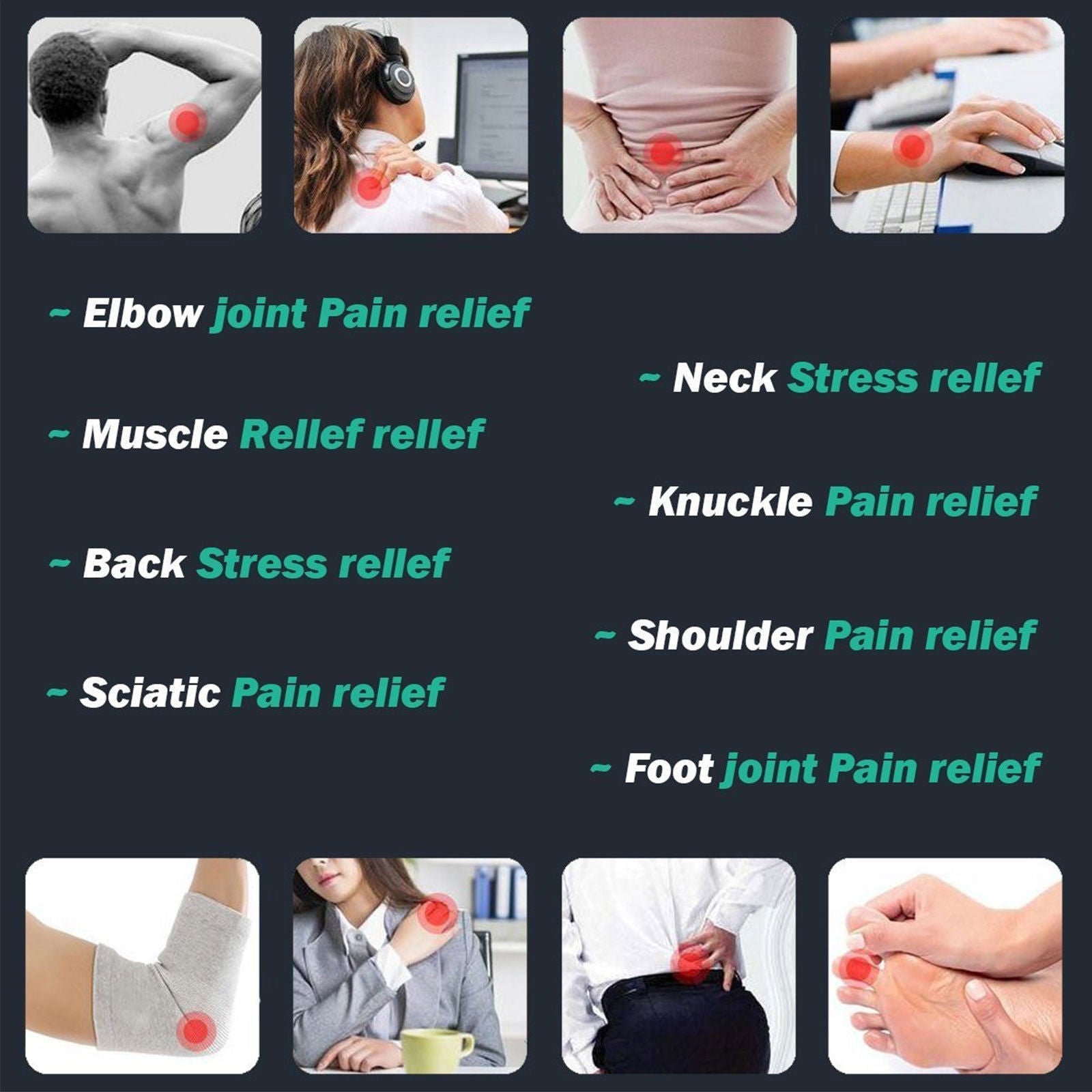 Belmint Tens Unit Tens Massager Electrical Stimulation Muscle Therapy Pain Relief