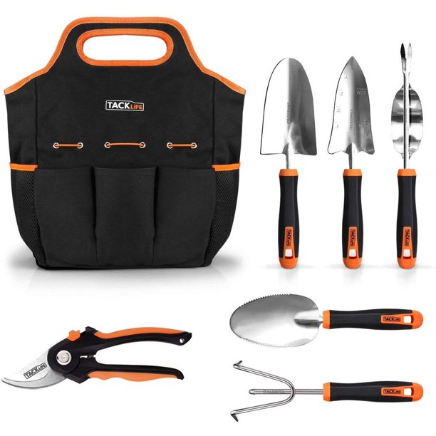 TACKLIFE 7-Piece Stainless Steel Heavy Duty Garden Tools Set, FOB KS