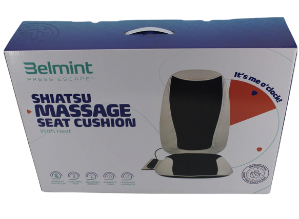 Belmint Seat Cushion Massager with Shiatsu Vibration, Soothing Heat fo