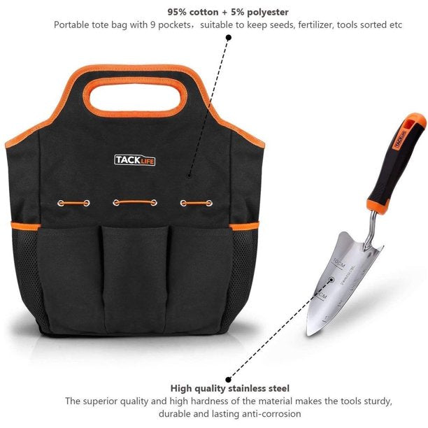 TACKLIFE 7-Piece Stainless Steel Heavy Duty Garden Tools Set, FOB KS