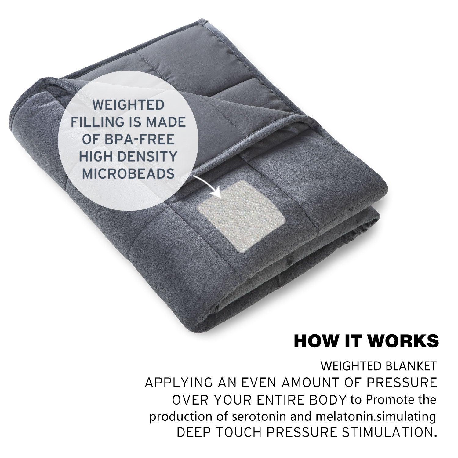 Sedona House 15lb Silky Velvet Weighted Blanket, Reversible Design, 48X72, Color options: Blue or Dark Grey