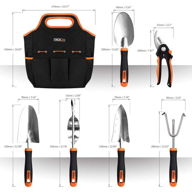 TACKLIFE 7-Piece Stainless Steel Heavy Duty Garden Tools Set, FOB KS